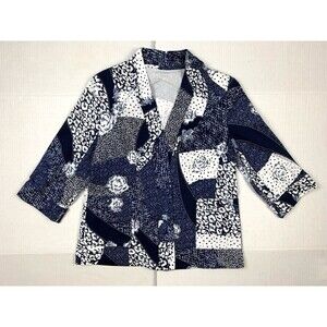 ALLISON DALEY Women’s Size PS PETITE Jacket Cardigan Open Front Colorful Blue